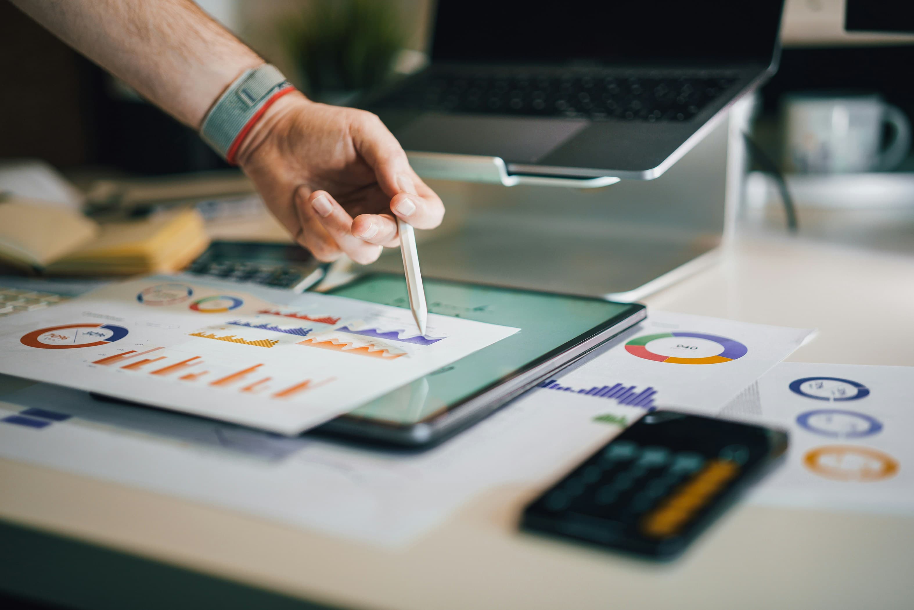 Statistical charts and graphs background